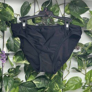 #0159 Bikini Bay Bikini Bottoms Black Sz 8 New